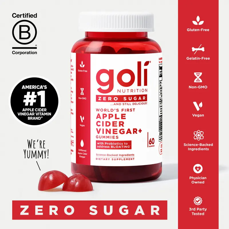 Goli Zero Sugar Best Seller Trio – Daily Gut & Wellness Support with Pre, Post & Probiotics, Apple Cider Vinegar, Ashwagandha & L-Theanine Gummies