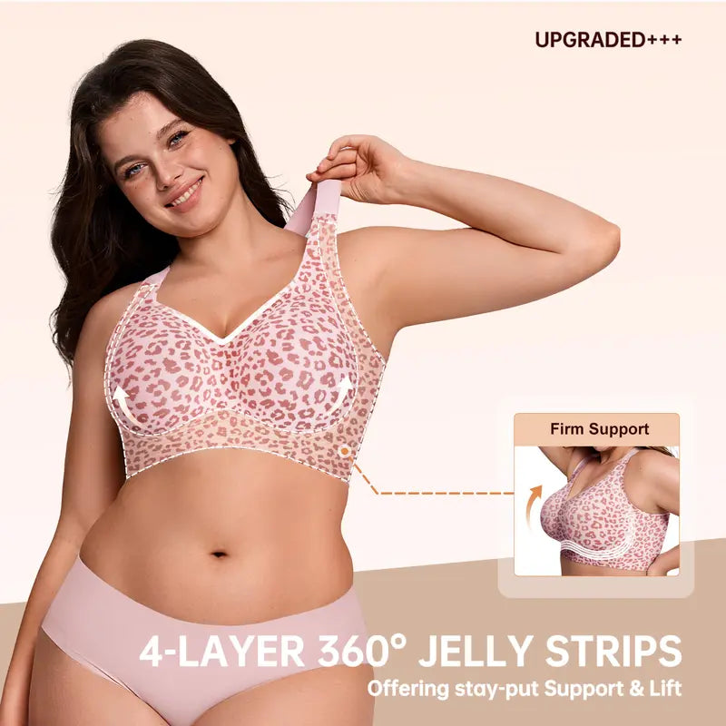 Experience Unmatched Comfort with OEAK Women’s Wirefree Jelly Bras – Full Coverage, Everyday Essential!